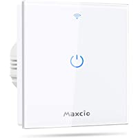 Interruptor Luz WiFi- Maxcio Interruptor Inteligente 1 Gang Compatible con Alexa-Google Home- Control de APP y Función…
